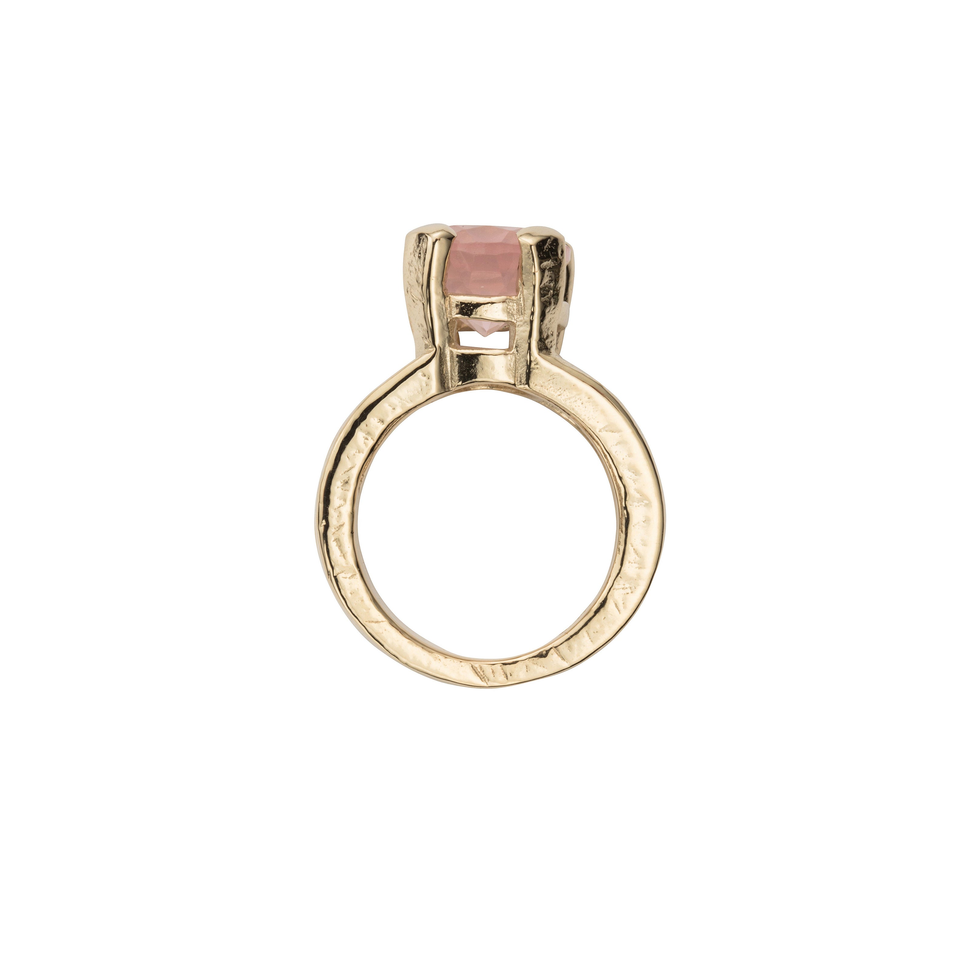 Gold Rose Quartz Maxi Claw Ring