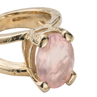 Gold Rose Quartz Maxi Claw Ring