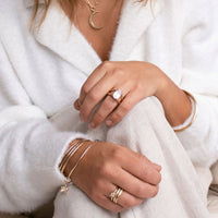 Gold Rose Quartz Maxi Claw Ring