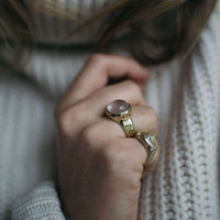 Gold Rose Quartz Mood Ring
