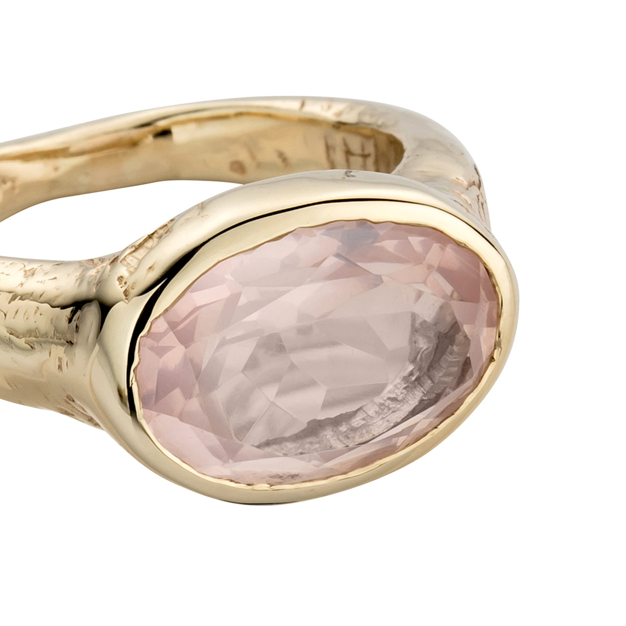 Gold Rose Quartz Treasure Ring