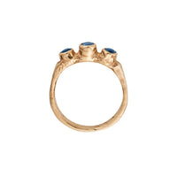 Gold Sapphire Trinity Ring