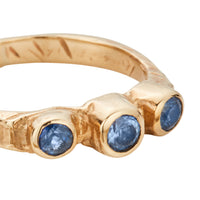 Gold Sapphire Trinity Ring