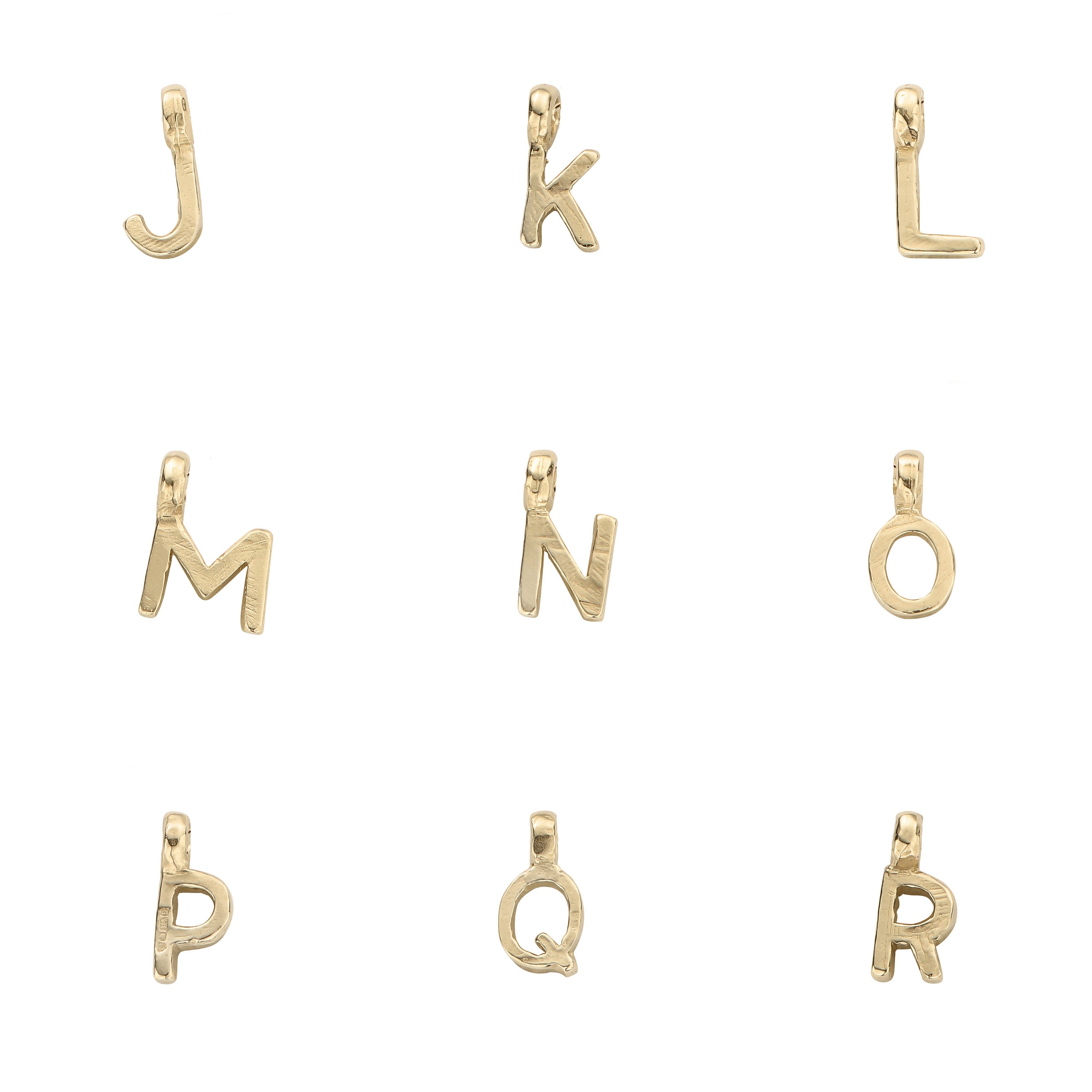 Mini Cupid Hoops with Gold Alphabet Charms
