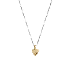 Silver & Gold Baby Heart Necklace