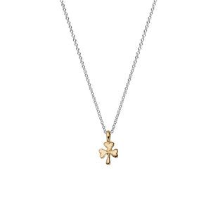 Silver & Gold Baby Shamrock Necklace