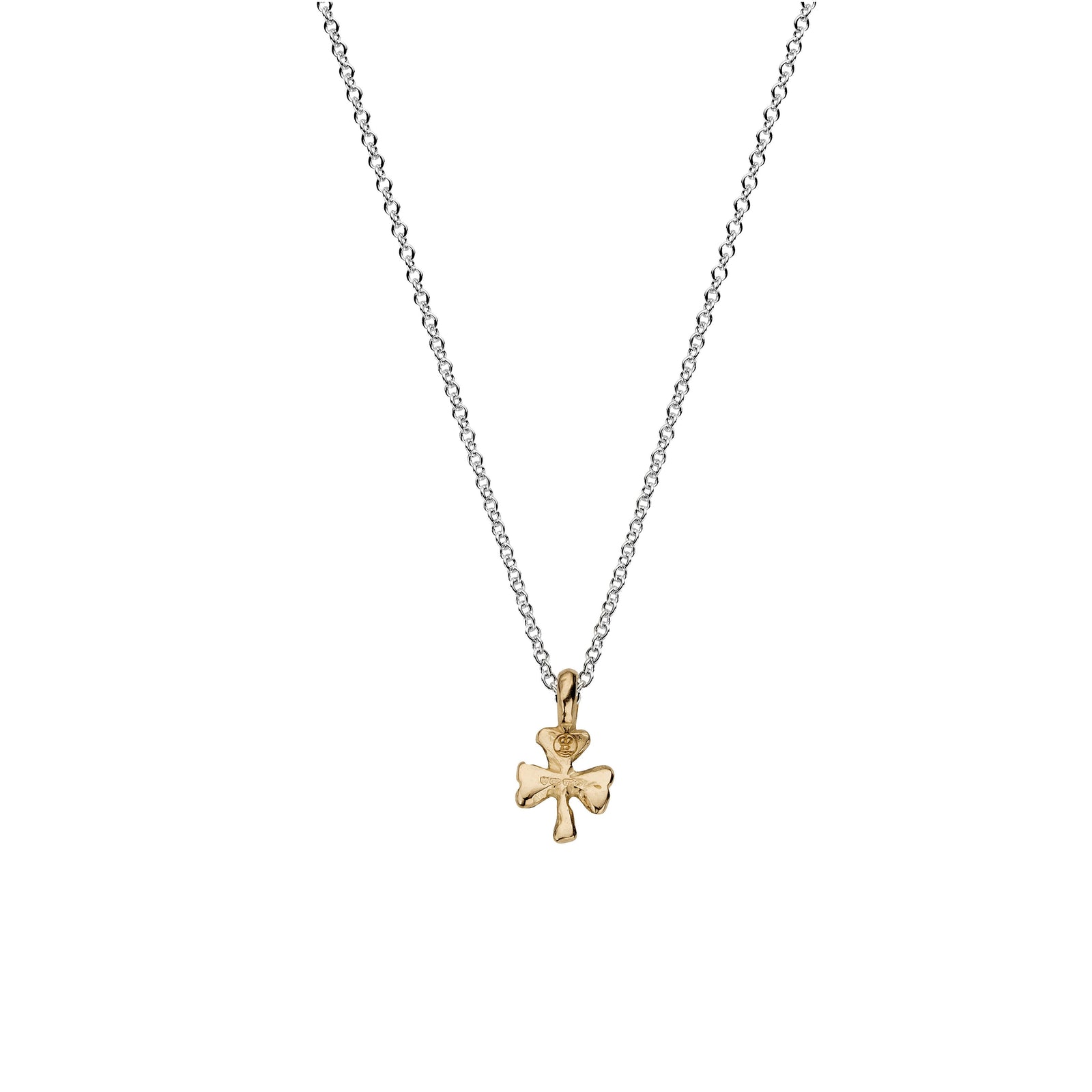 Silver & Gold Baby Shamrock Necklace