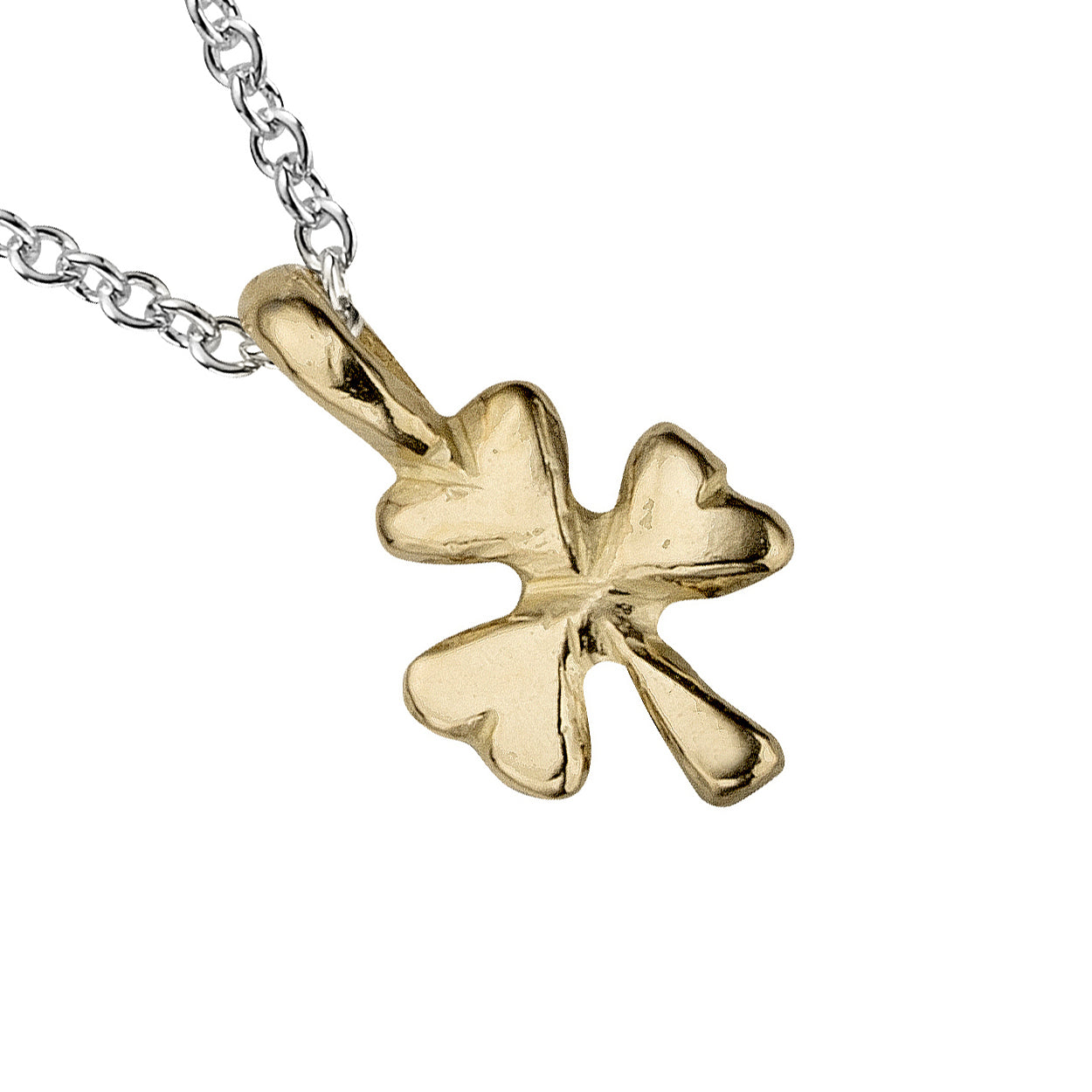 Silver & Gold Baby Shamrock Necklace