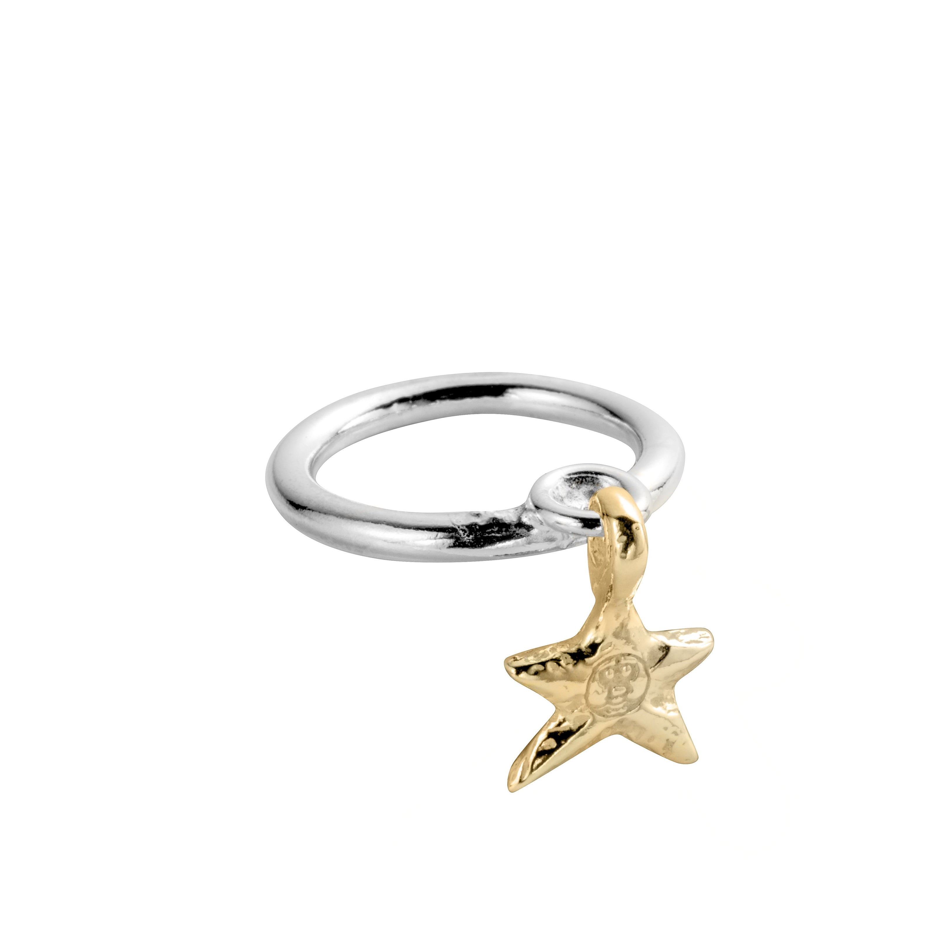 Silver & Gold Mini Star Falling Ring
