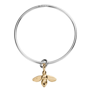 Silver & Gold Large Honey Bee Bangle