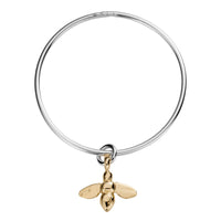 Silver & Gold Large Honey Bee Bangle