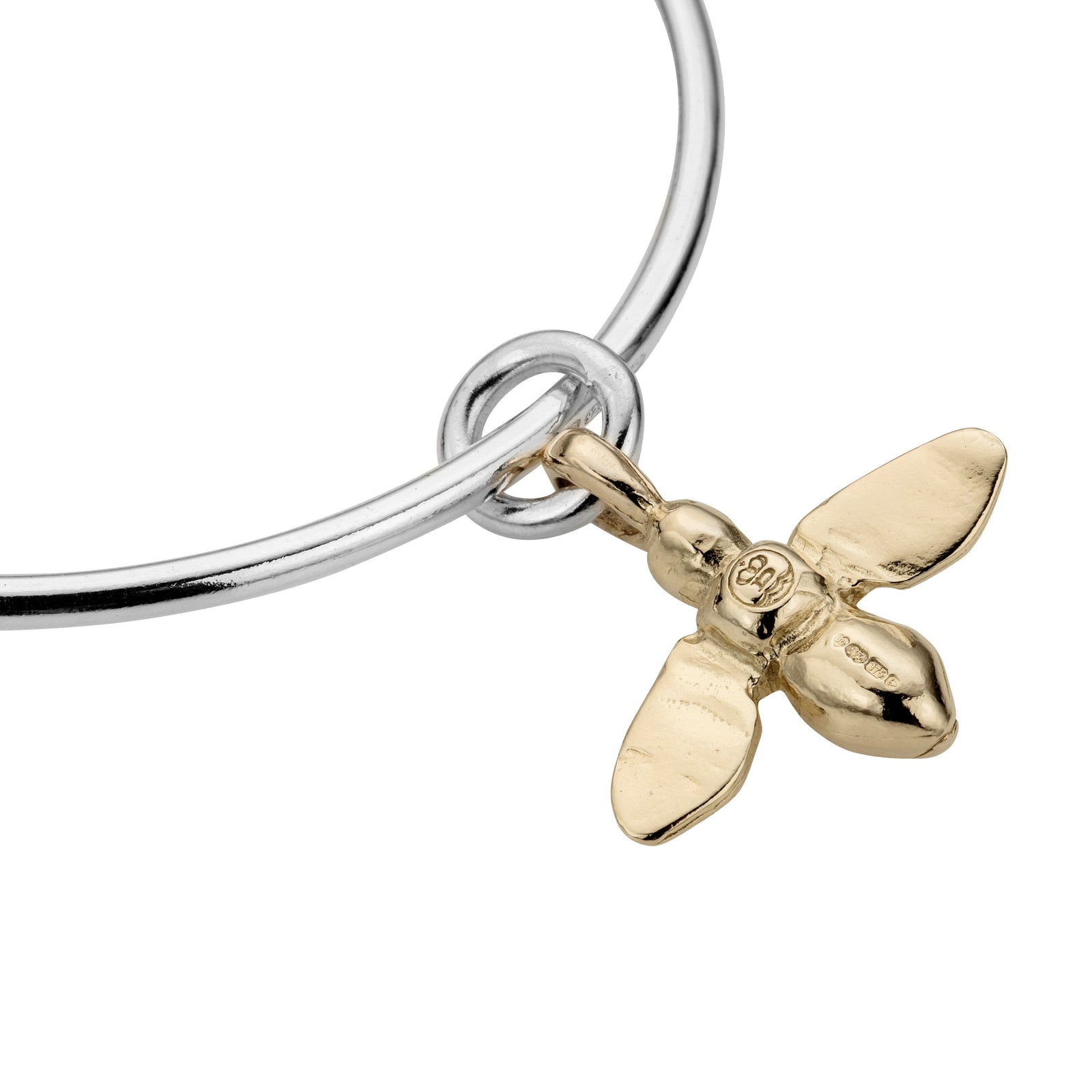 Silver & Gold Large Honey Bee Bangle