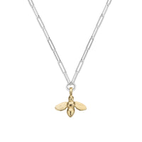 Silver & Gold Large Honey Bee Trace Chain Necklace