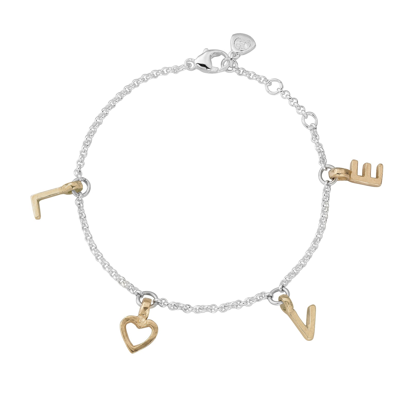 Silver & Gold Fixed Alphabet Chain Bracelet