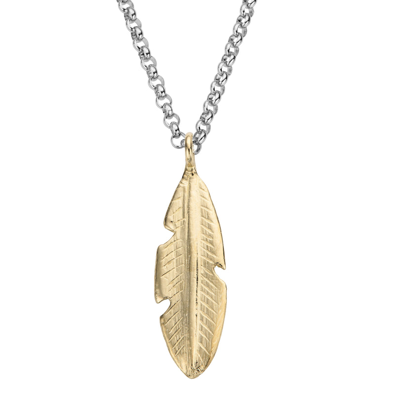Silver & Gold Maxi Feather Necklace