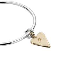 Silver & Gold Maxi Heart Bangle