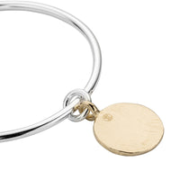 Silver & Gold Large Moon Bangle