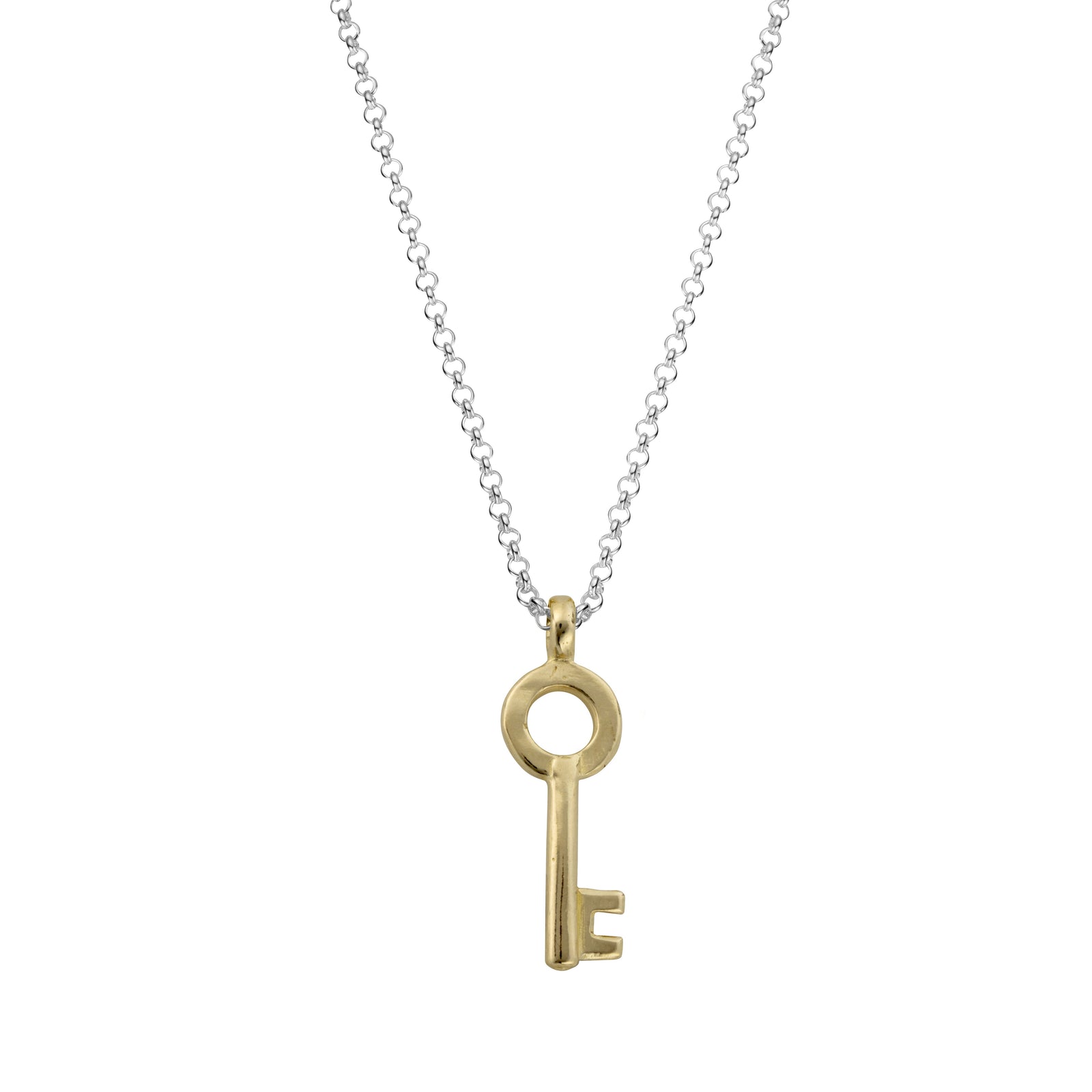 Silver & Gold Medium Dreamer's Key Necklace