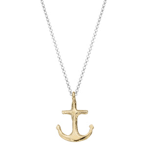 Silver & Gold Midi Anchor Necklace