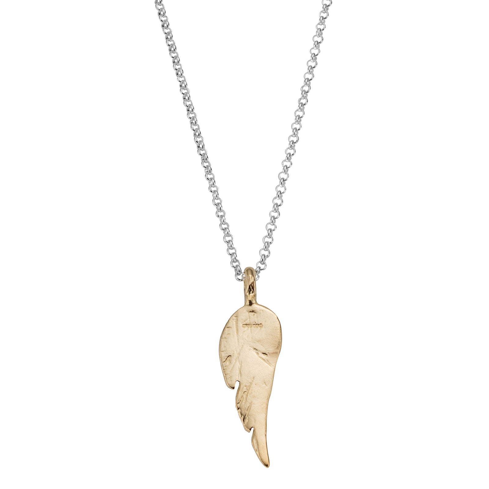 Silver & Gold Midi Angel Wing Necklace