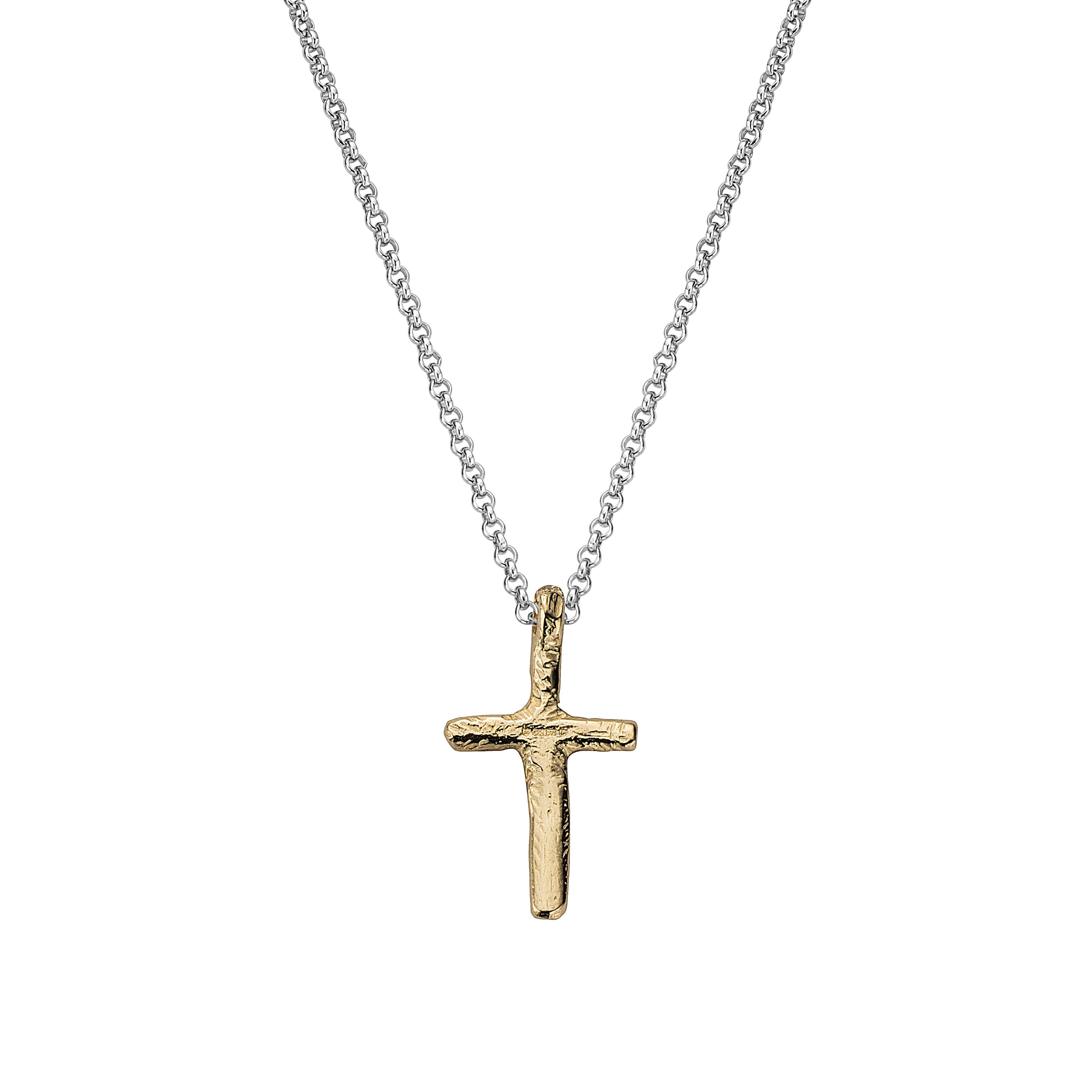 Silver & Gold Medium Cross Necklace