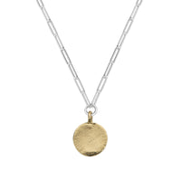 Silver & Gold Large Moon Trace Chain Necklace