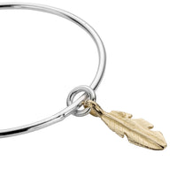 Silver & Gold Medium Feather Bangle