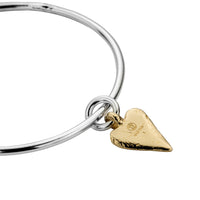 Silver & Gold Medium Heart Bangle