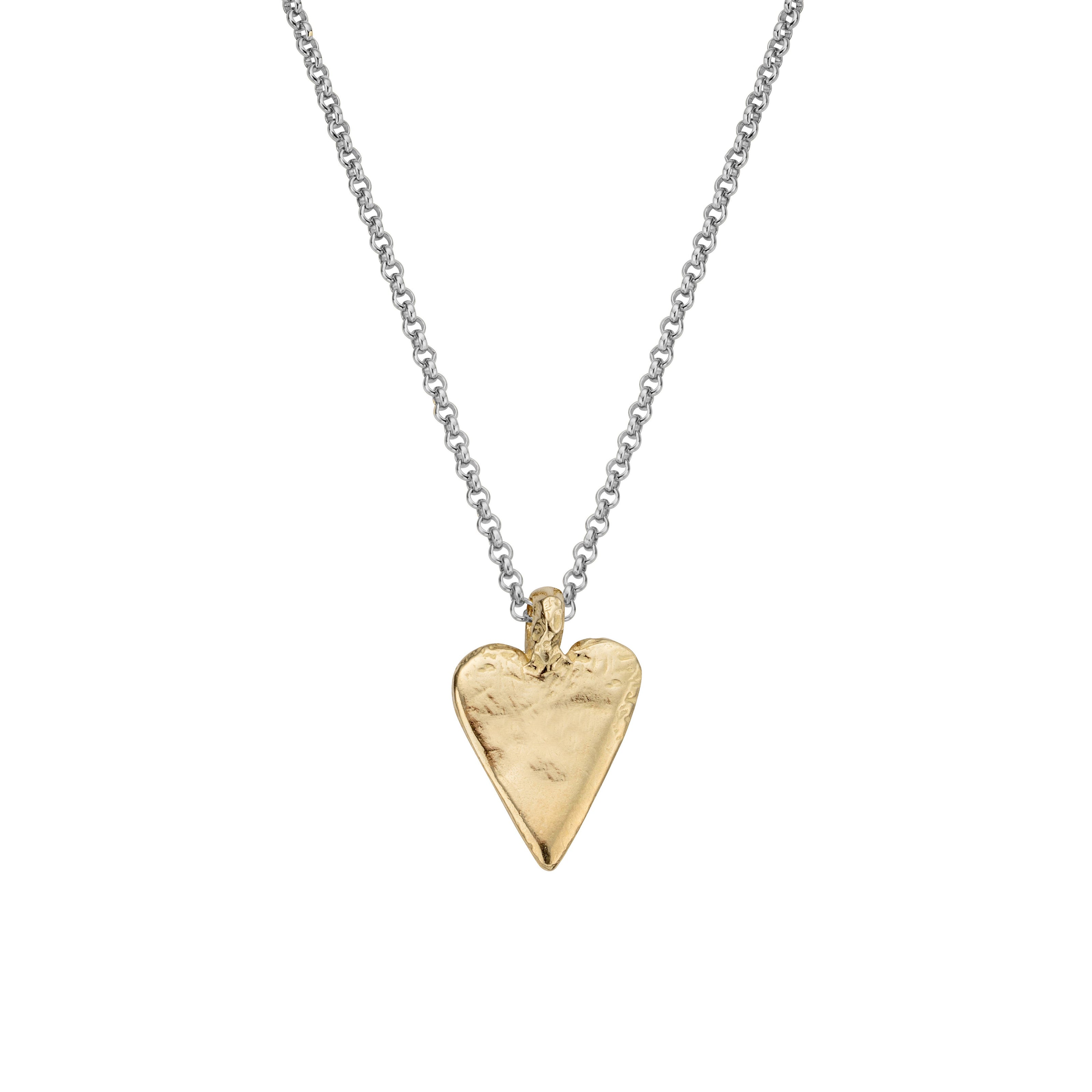 Silver & Gold Midi Heart Necklace