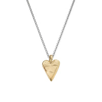 Silver & Gold Midi Heart Necklace