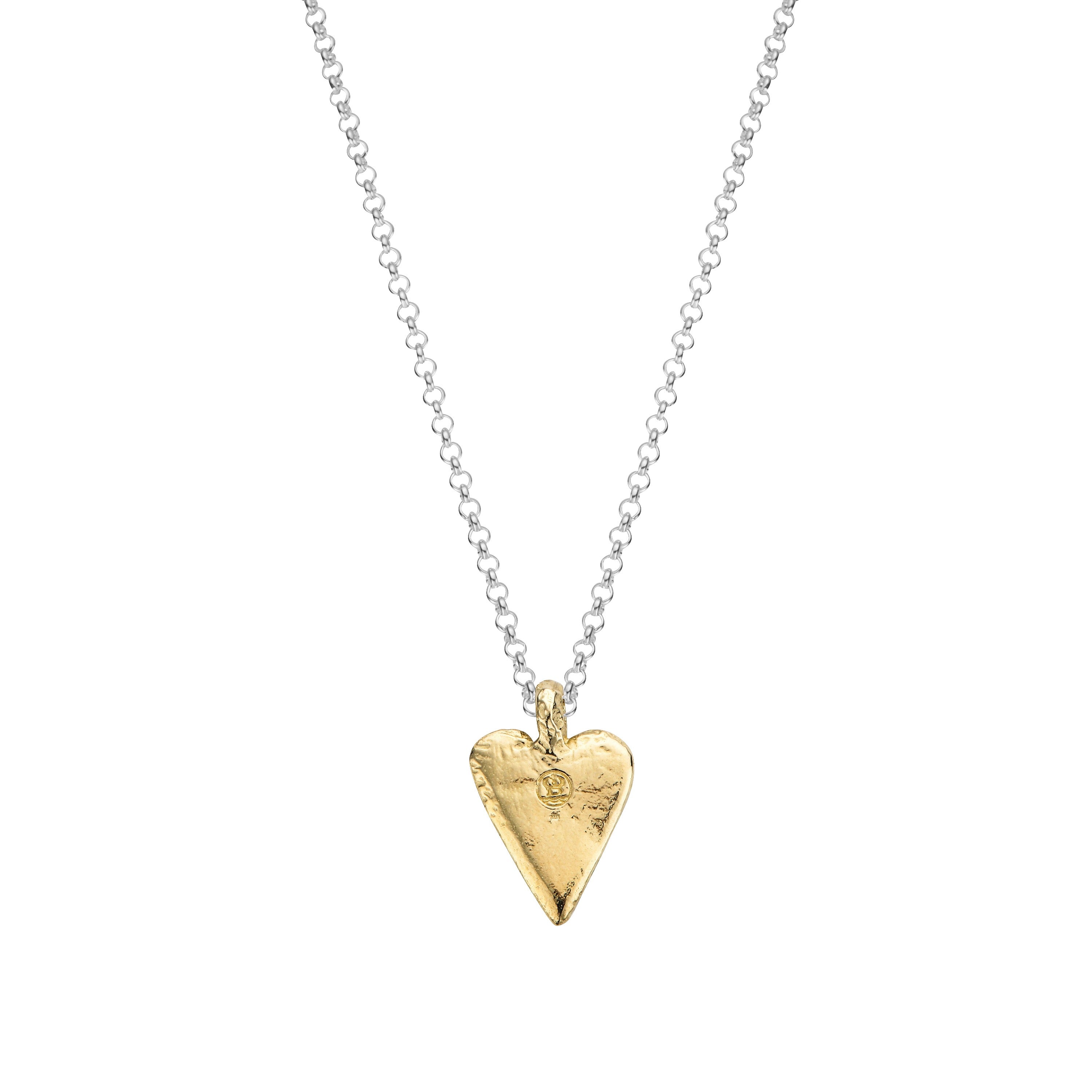 Silver & Gold Medium Heart Necklace