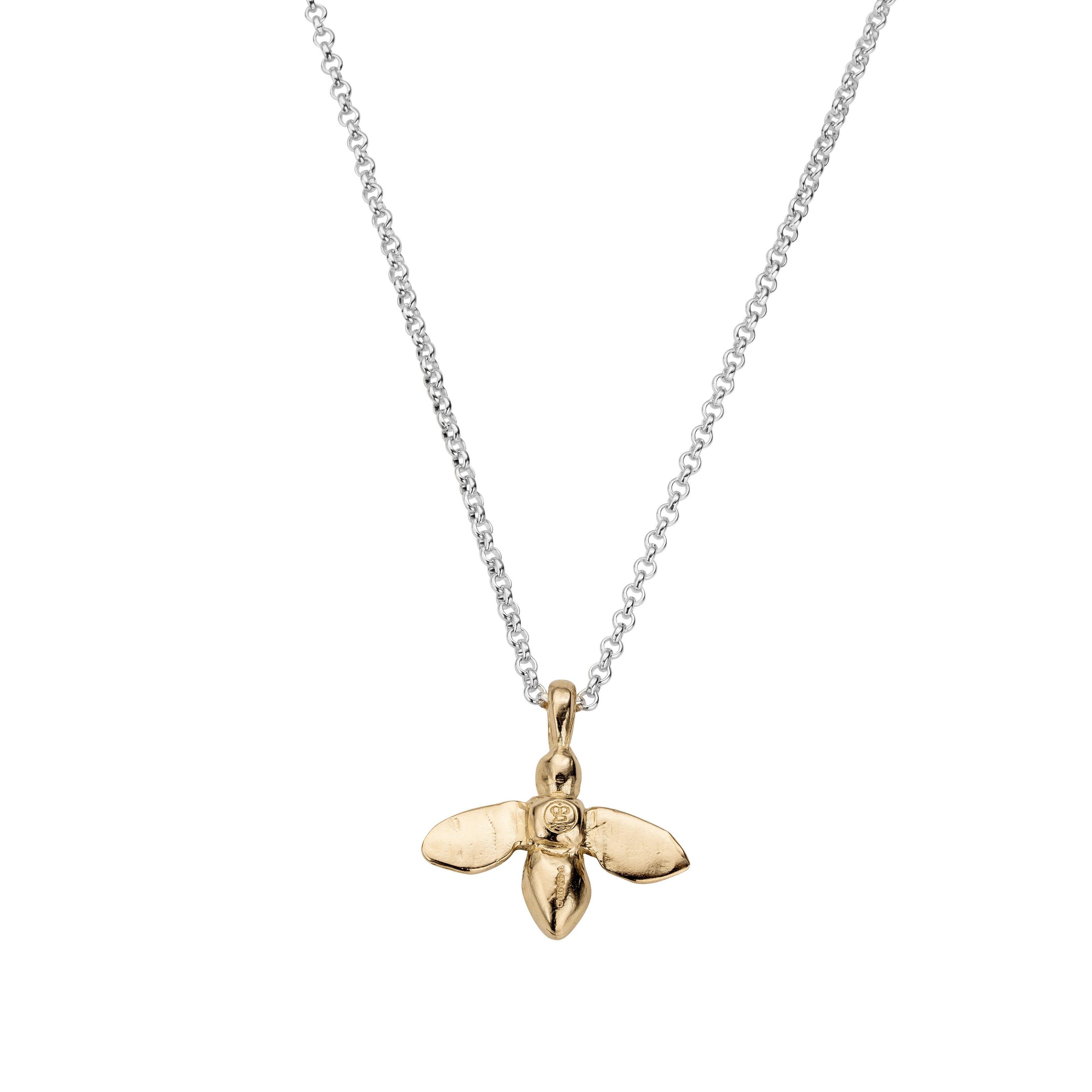 Silver & Gold Large Honey Bee Necklace
