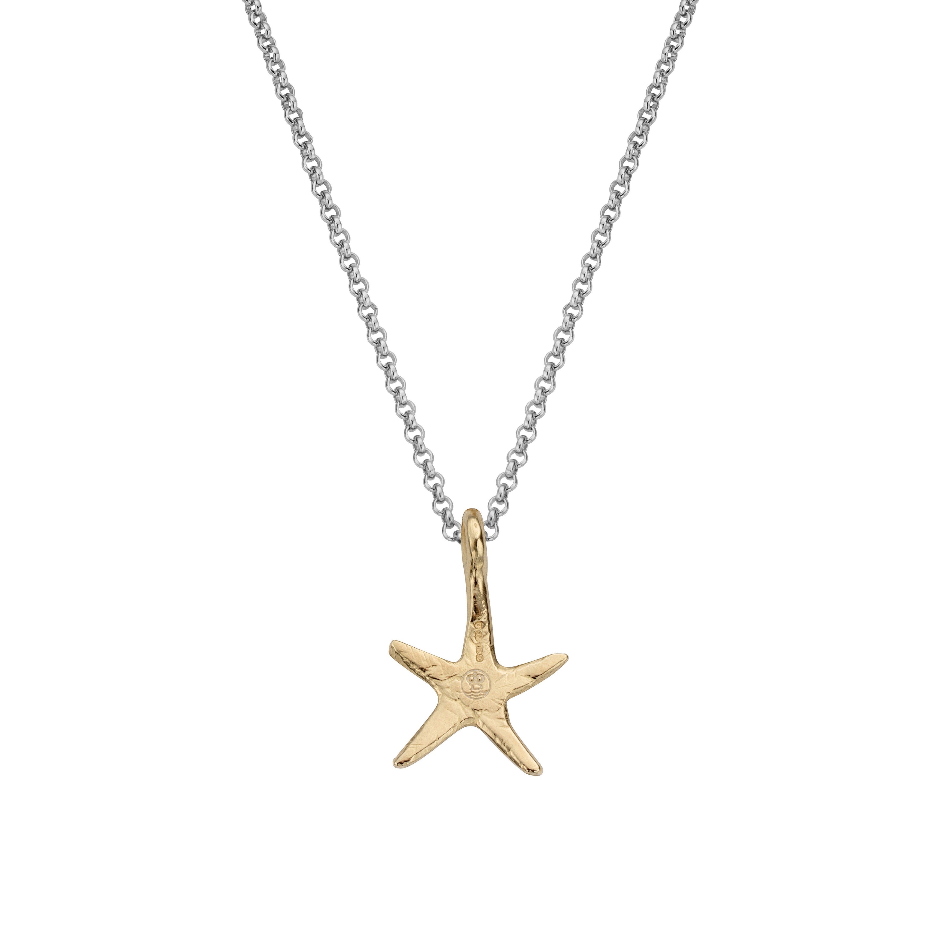 Silver & Gold Medium Starfish Necklace