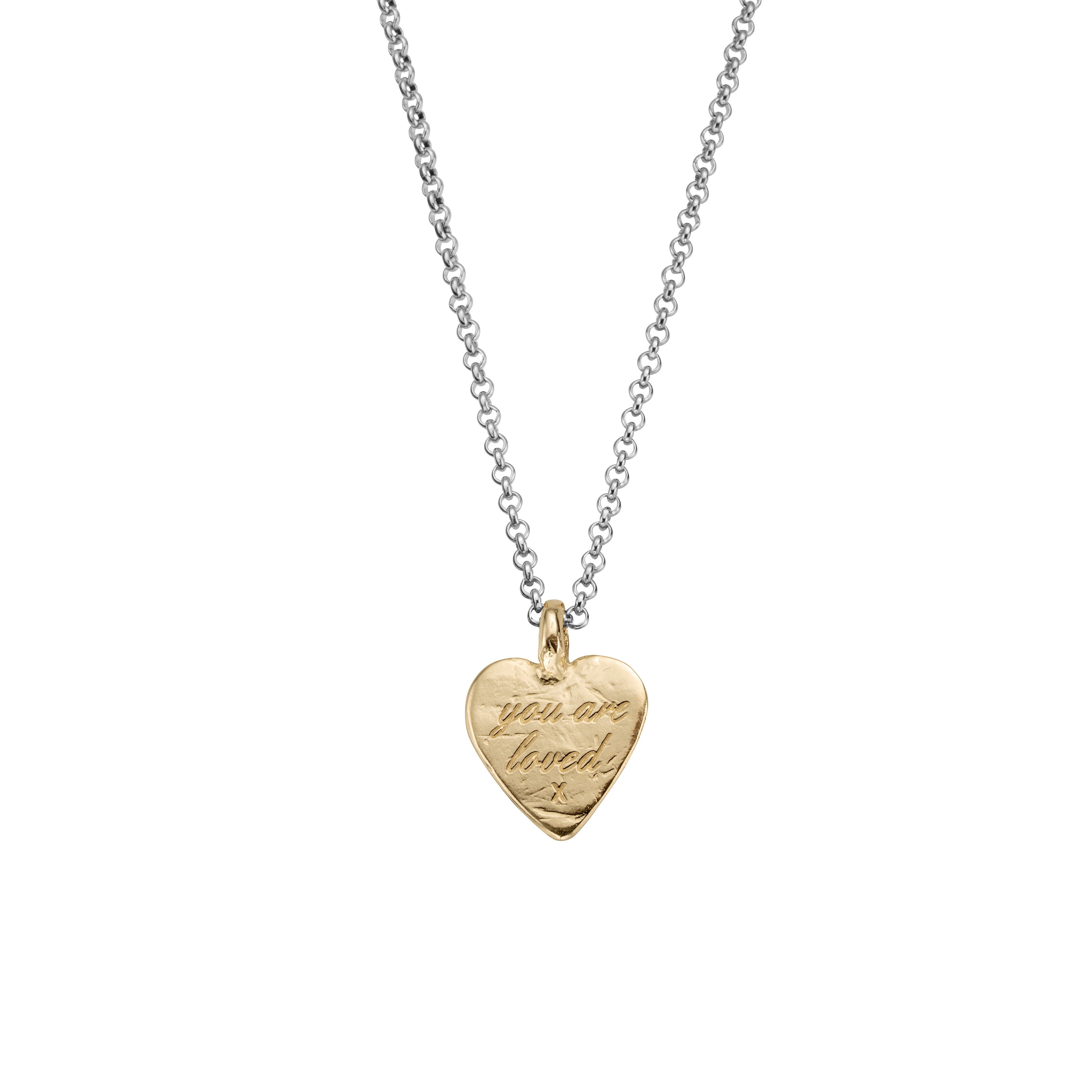 Engraved Dainty Heart Necklace I Love You Mama Necklace - GetNameNecklace