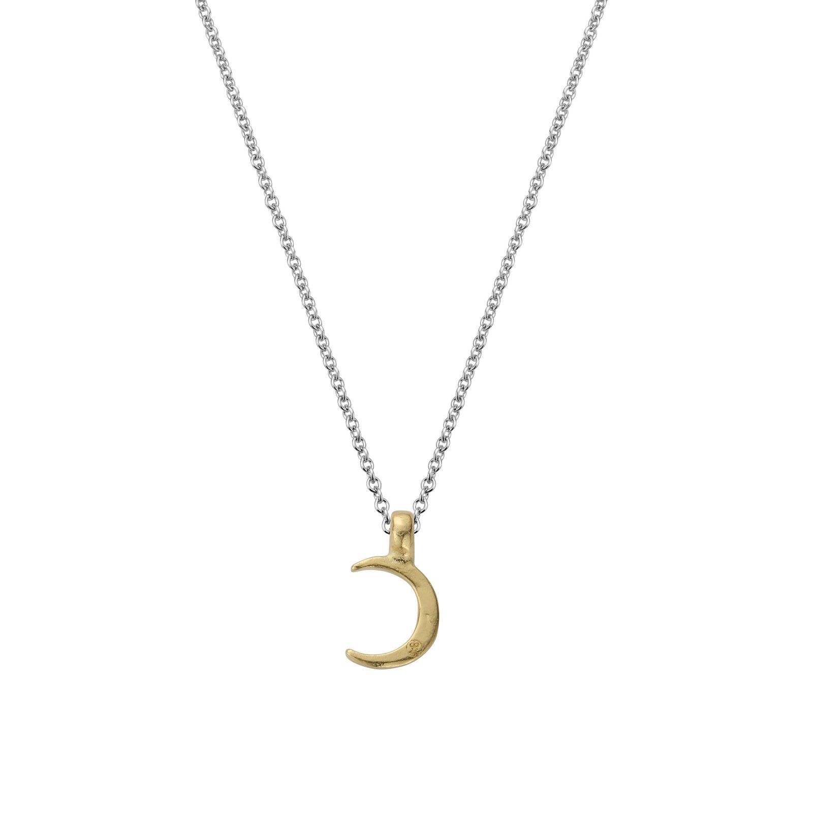 Silver & Gold Mini Crescent Moon Necklace
