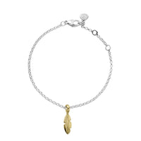 Silver & Gold Mini Feather Chain Bracelet