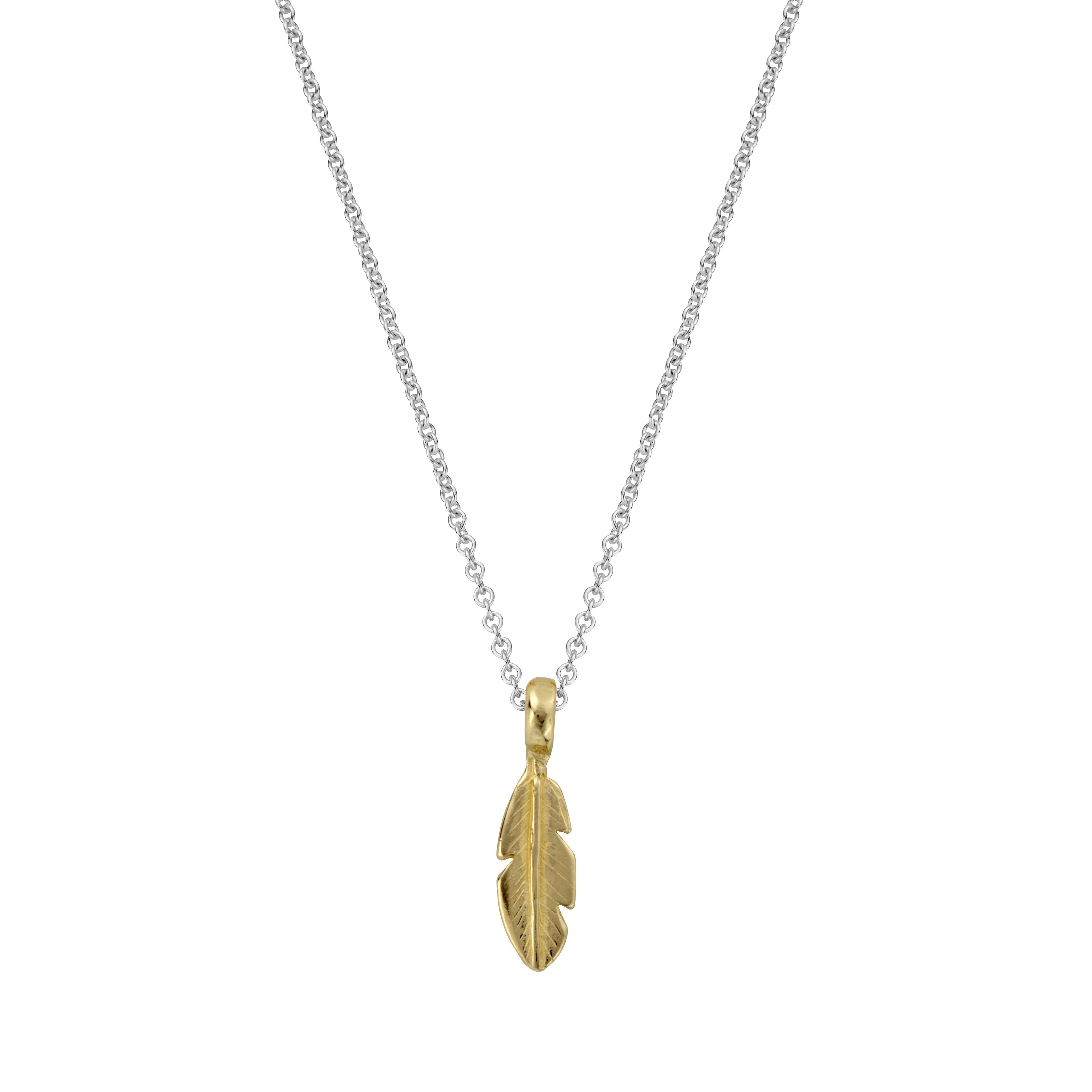 Silver & Gold Mini Feather Necklace