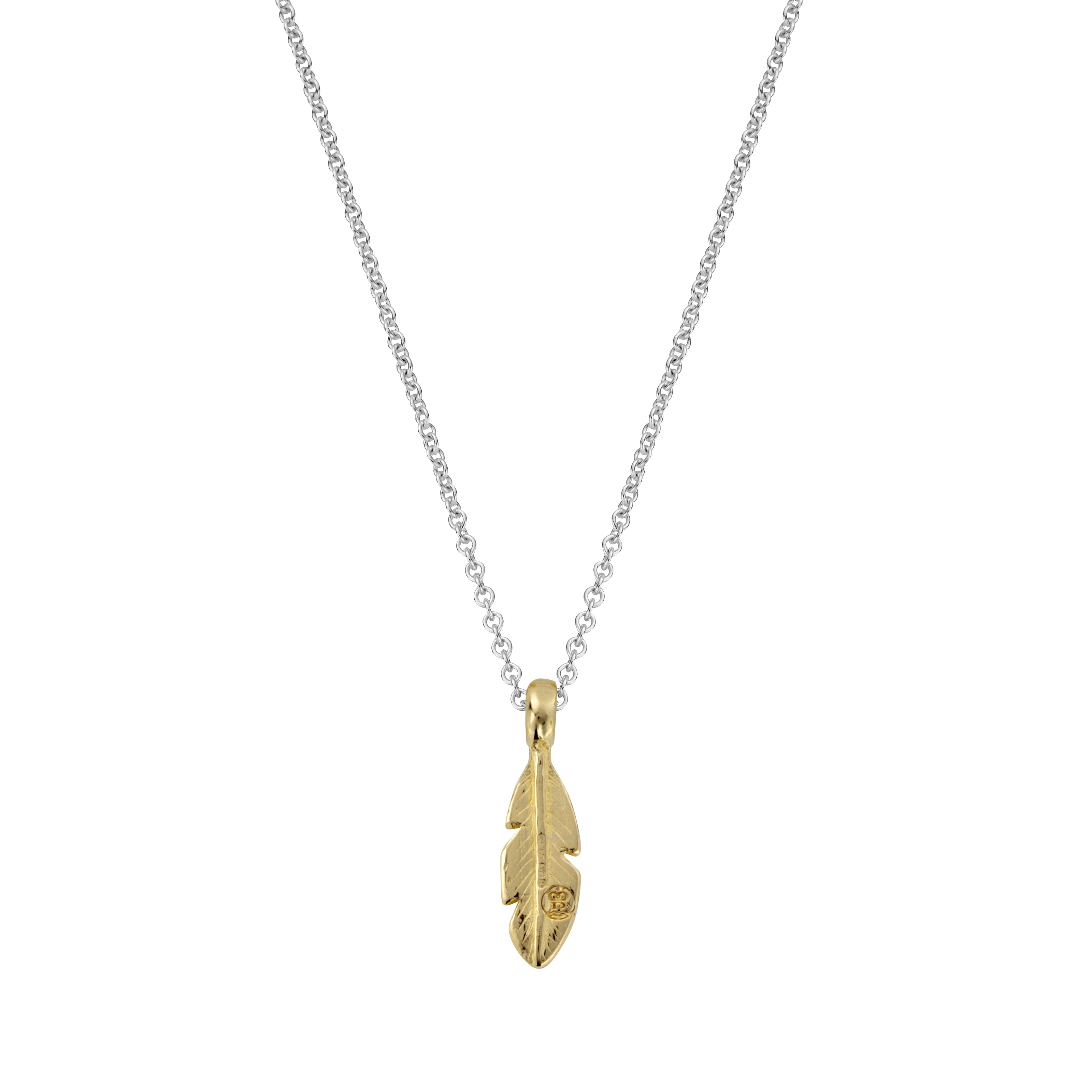 Silver & Gold Mini Feather Necklace