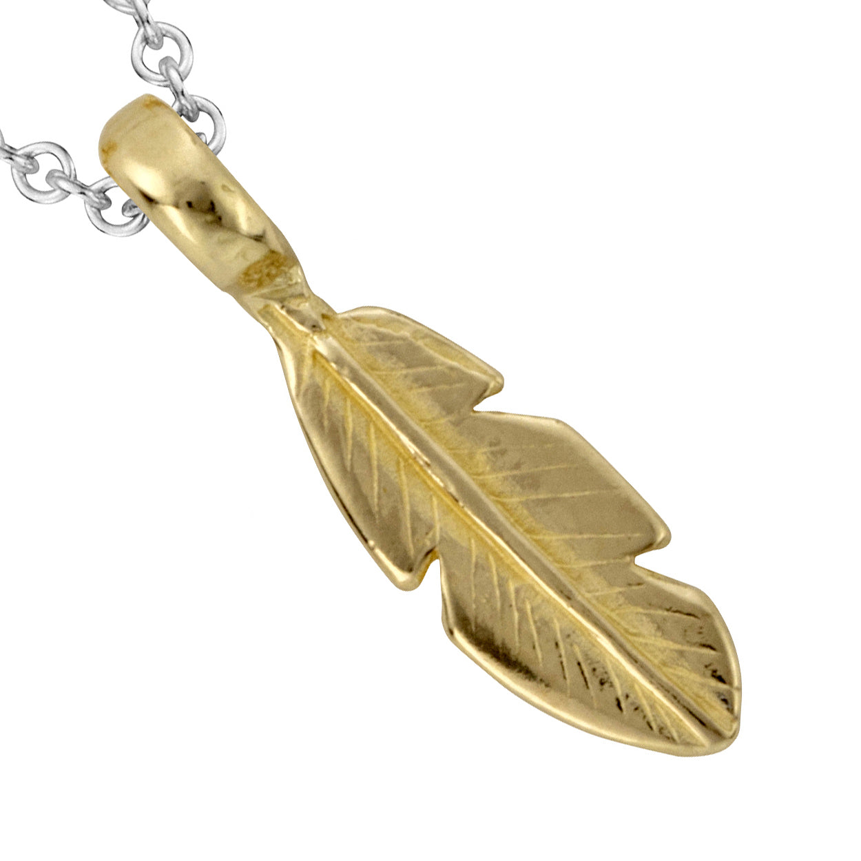 Silver & Gold Baby Feather Necklace