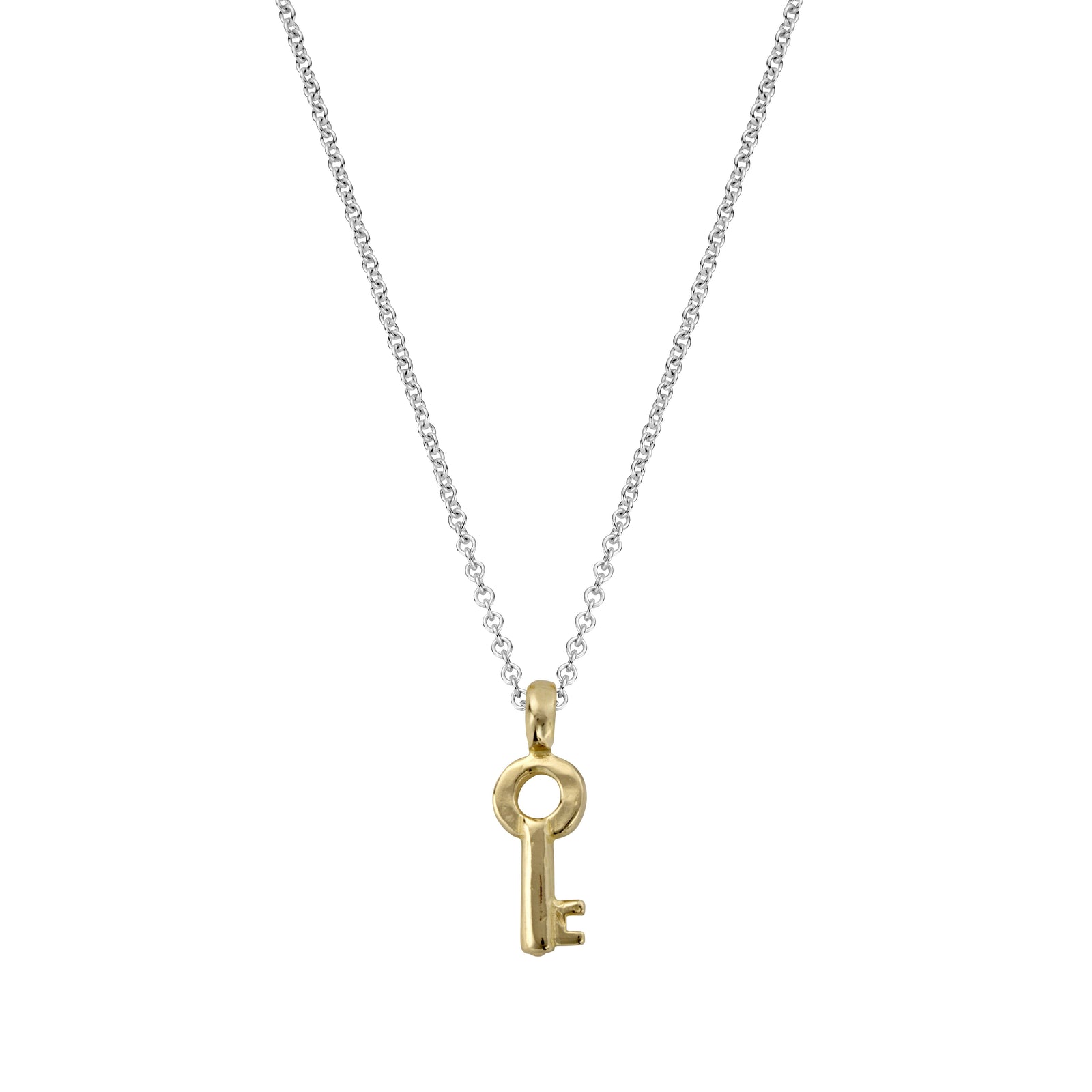 Silver & Gold Mini Dreamer's Key Necklace