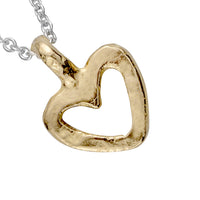 Silver & Gold Mini Open Heart Necklace