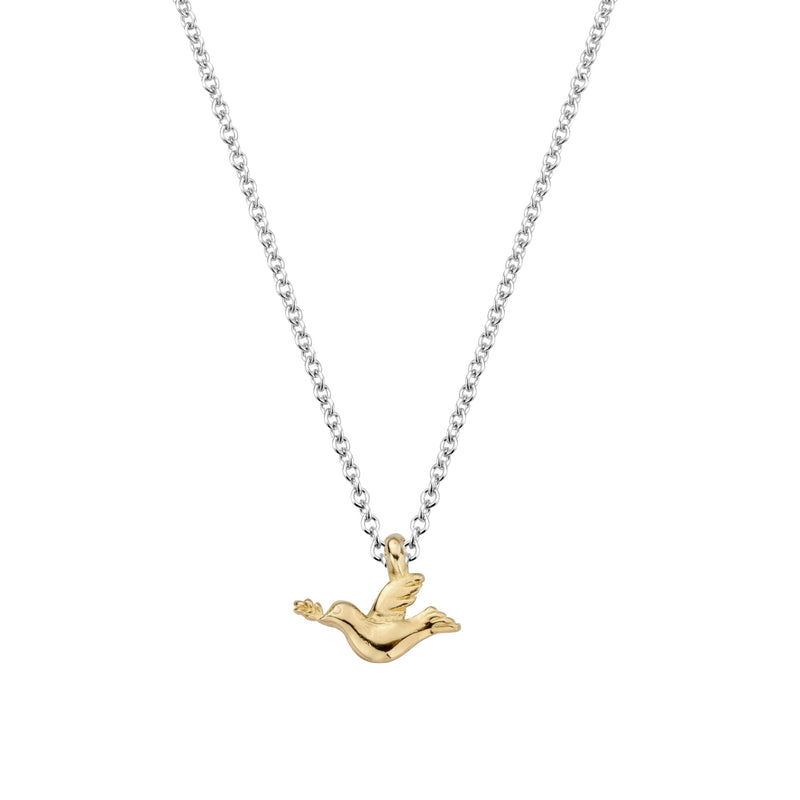 Silver & Gold Mini Turtle Dove Necklace