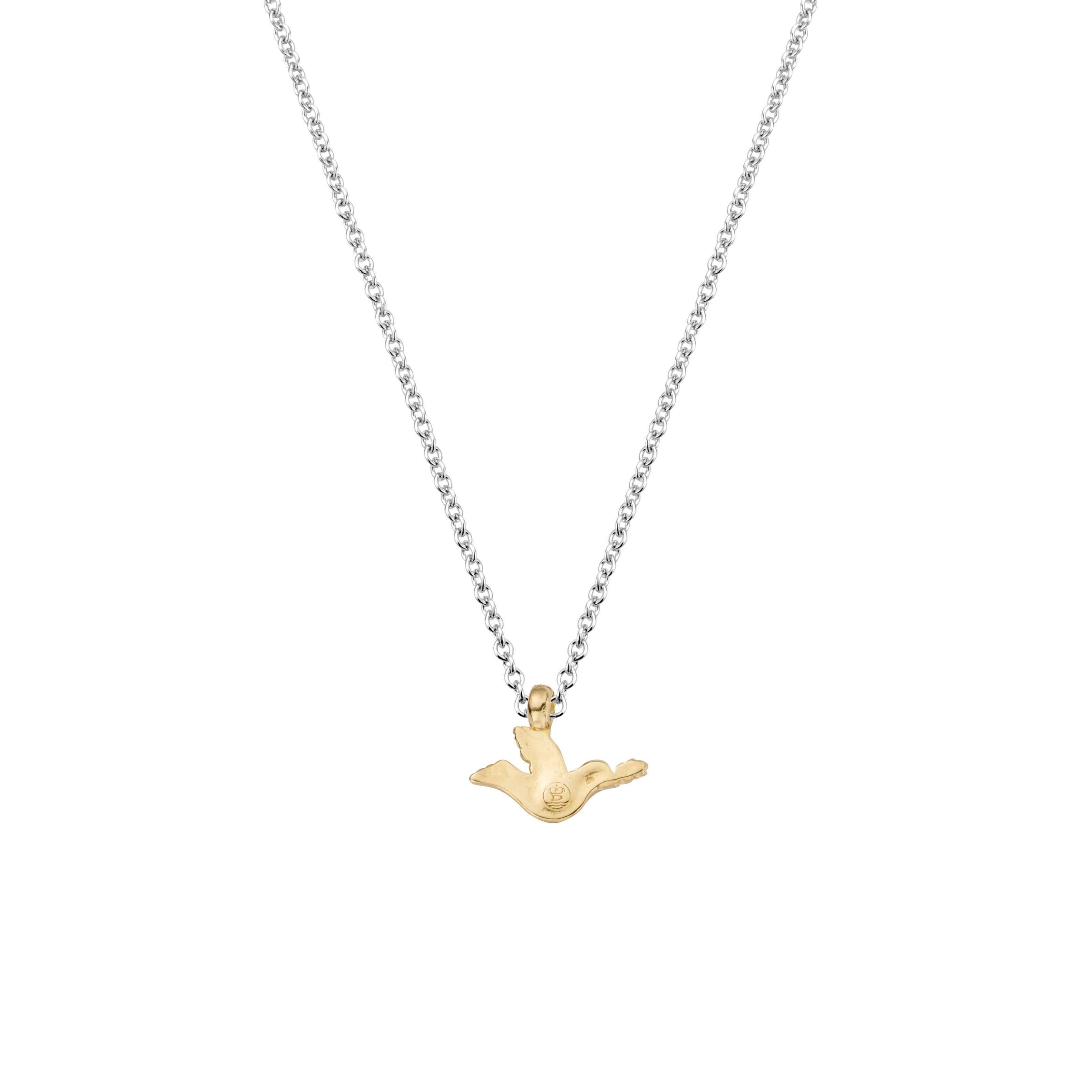 Silver & Gold Mini Turtle Dove Necklace