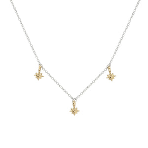 Silver & Gold Three Baby North Star Necklace