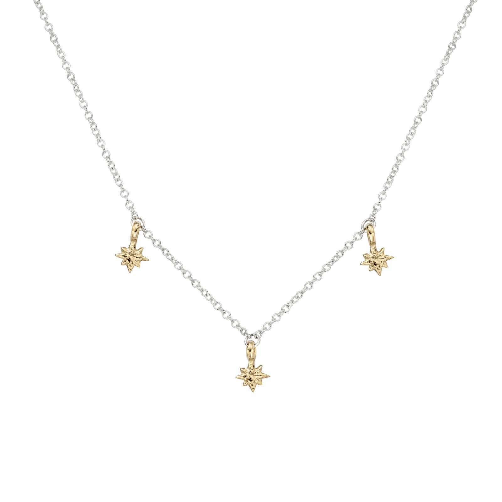 Silver & Gold Three Baby North Star Necklace