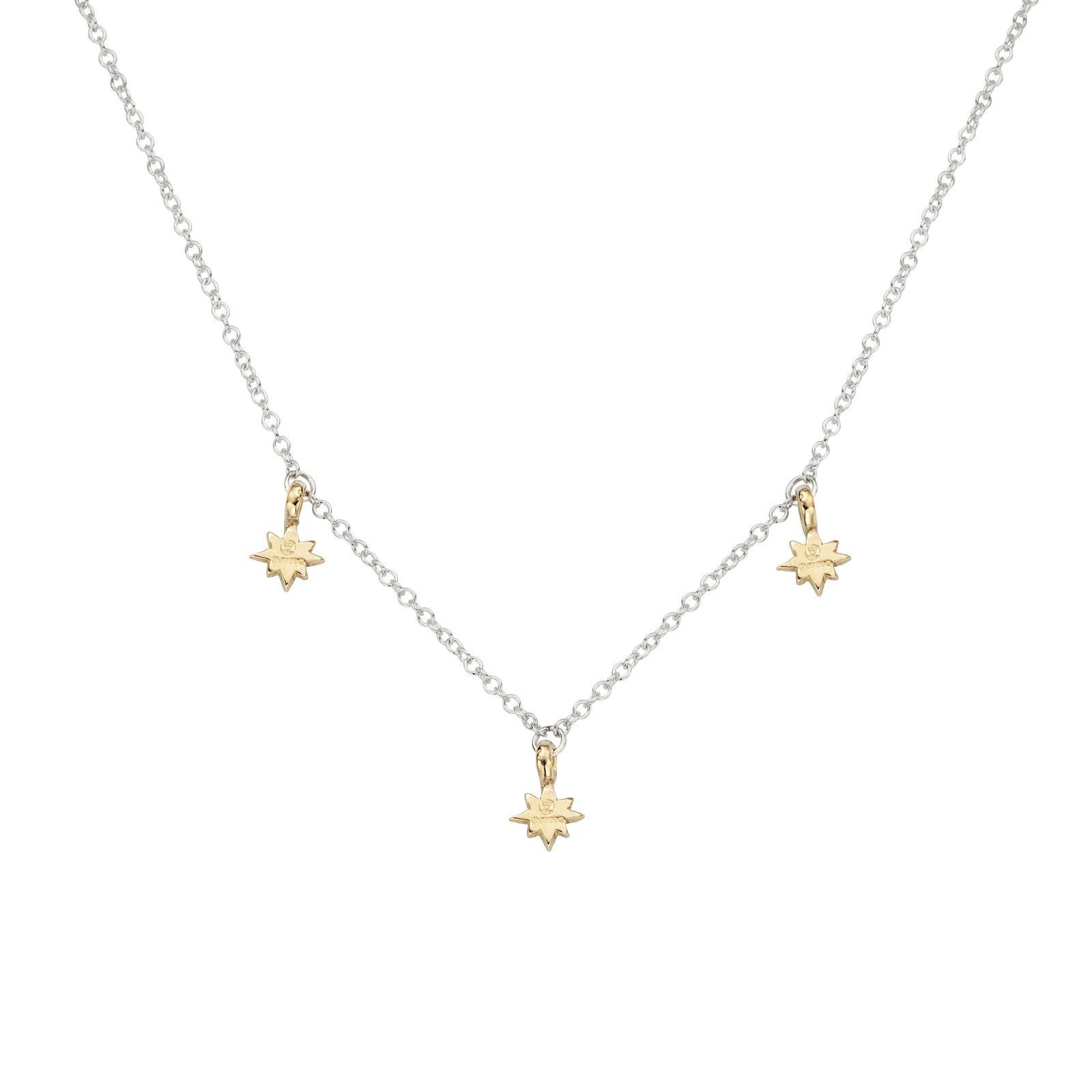 Silver & Gold Trio Baby North Star Necklace