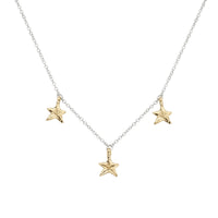 Silver & Gold Three Star Necklace