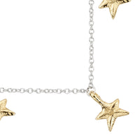 Silver & Gold Three Star Necklace