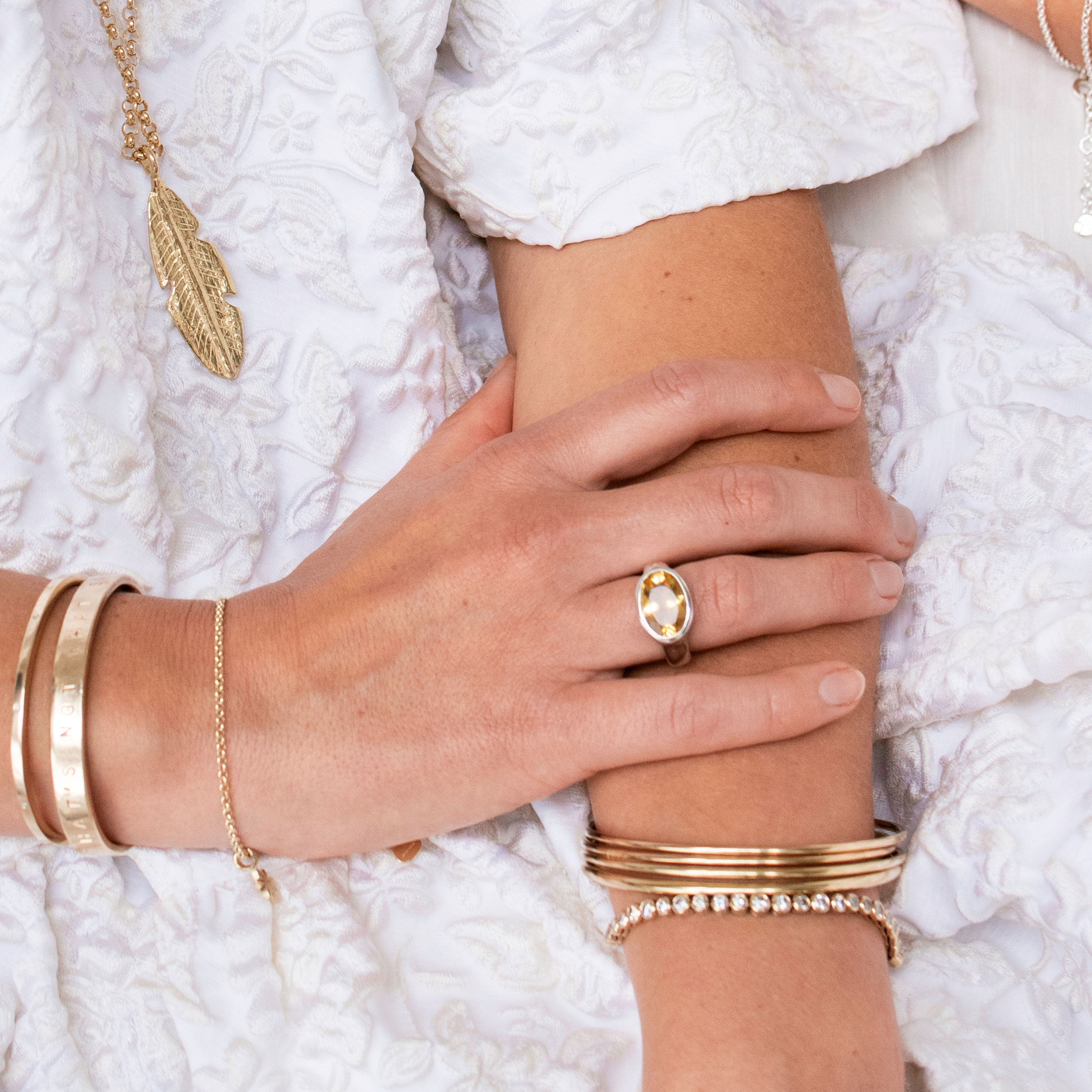 Stacked hot sale gold bangles