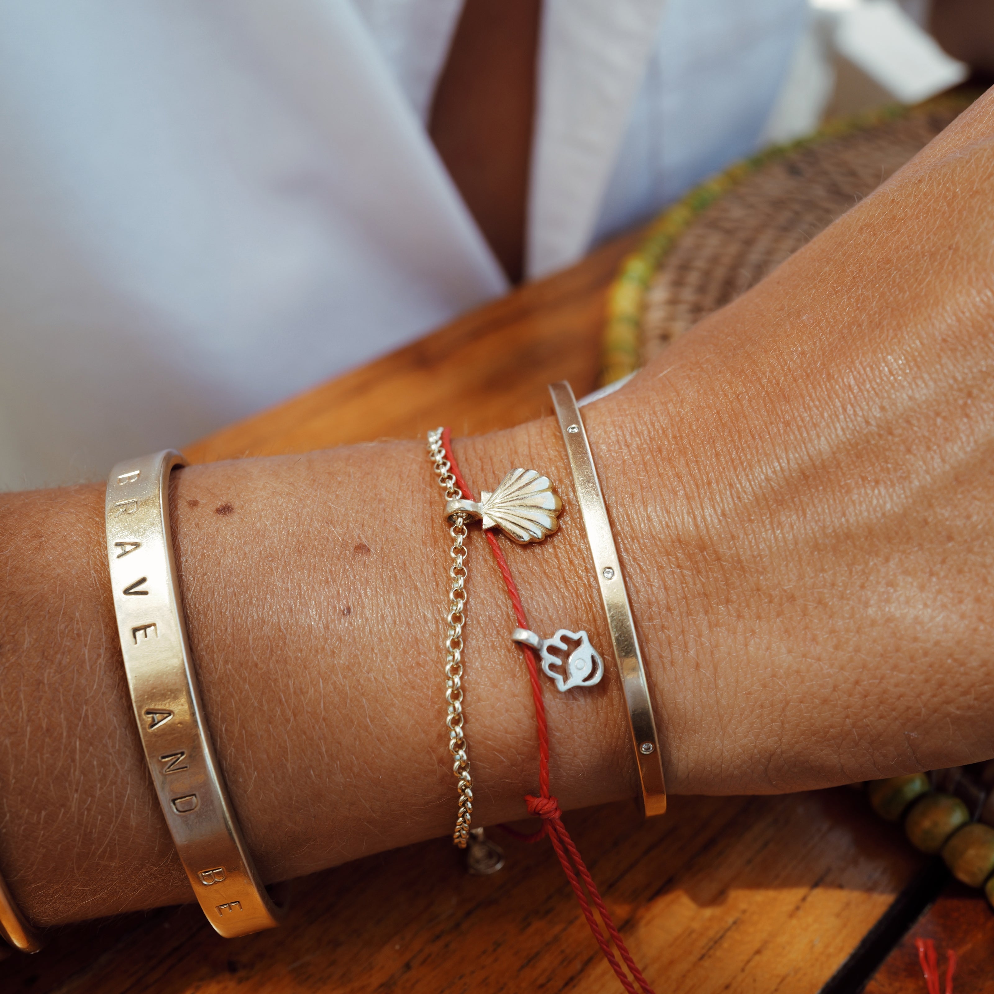 Silver Tiny Hamsa Hand Cord Bracelet
